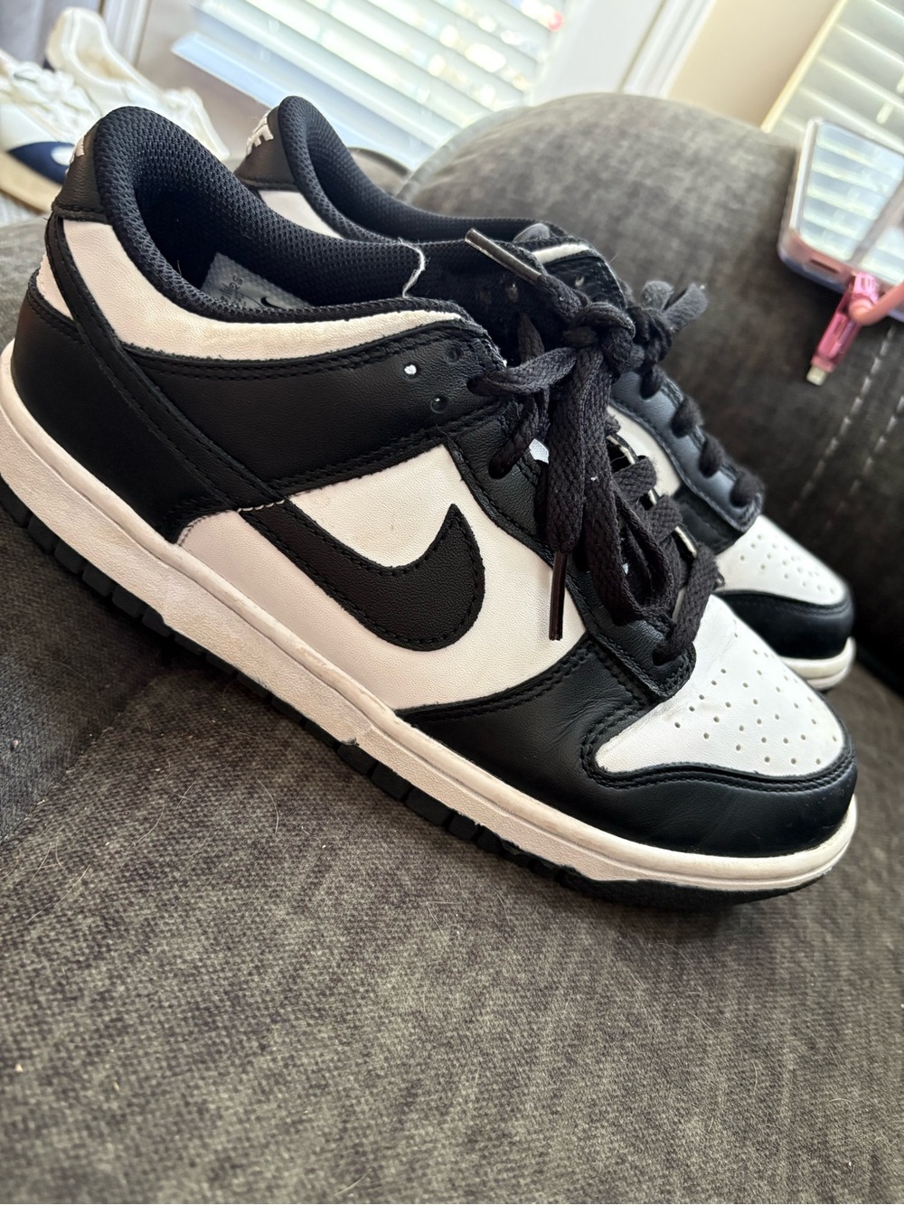 Nike Low-Top Black and White Leather Sneakers